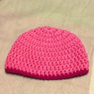 Pink infant size crochet hat